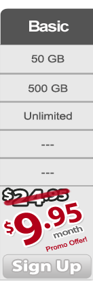 Basic 50GB $9.95/month