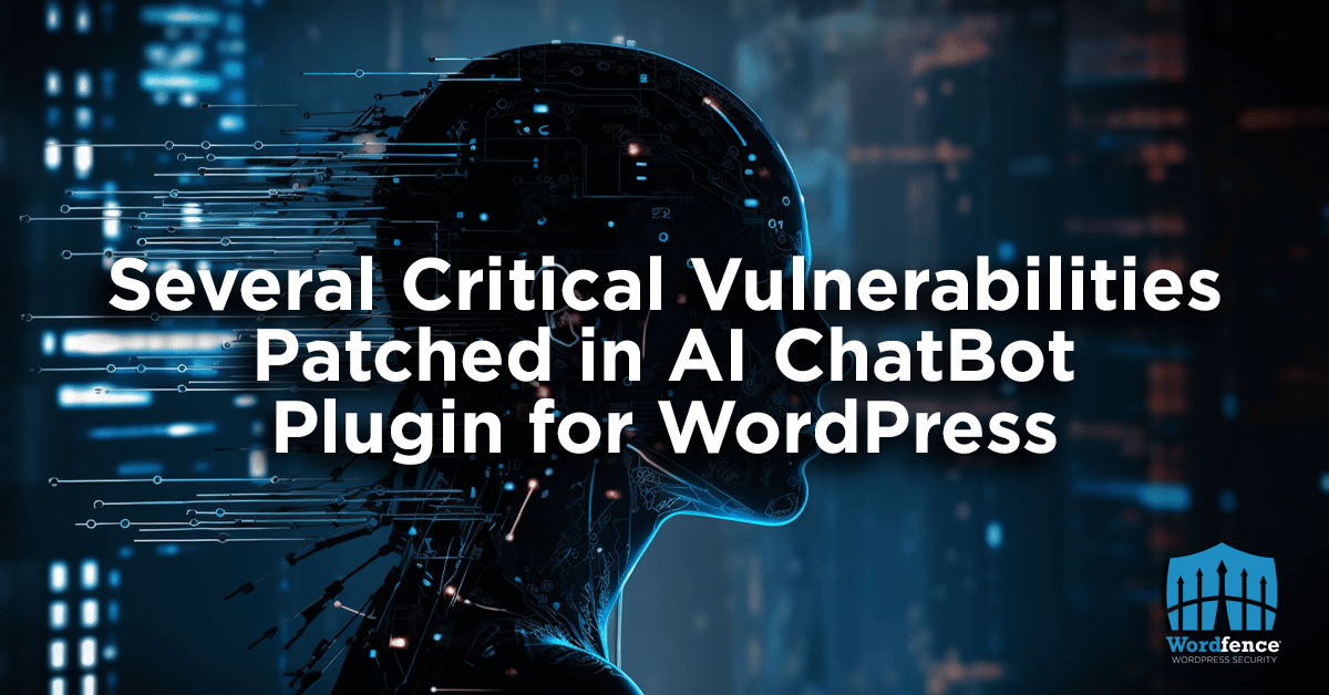 AI ChatBot WordPress plugin receives security updates to fix critical vulnerabilities.