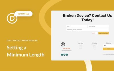 How to Set a Minimum Length for Divi Contact Form Fields