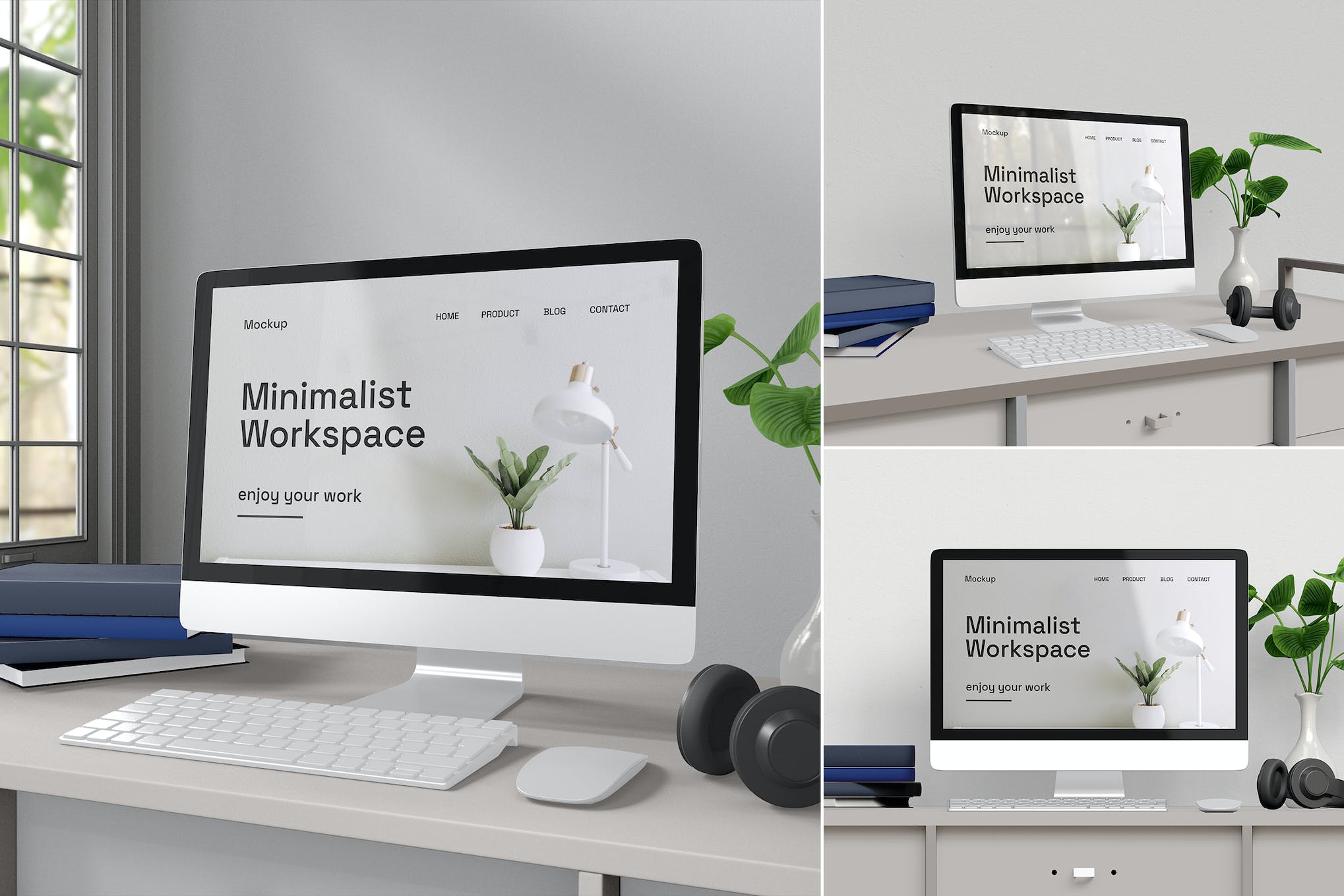 Realistic Desktop Screen Website Mockup