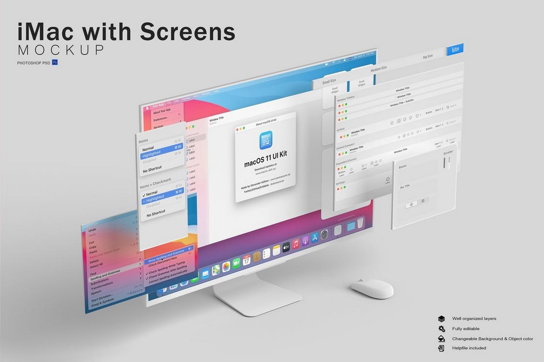 iMac with Screens Website Mockup