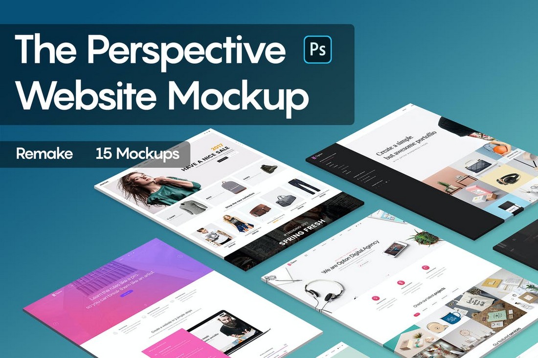 15 Perspective Website Mockup Templates
