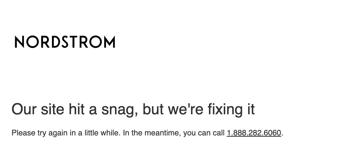 Nordstrom 404 page