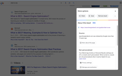 How to leverage Google’s ‘About this result’ for SEO insights