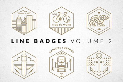 Line Badges Logo Set