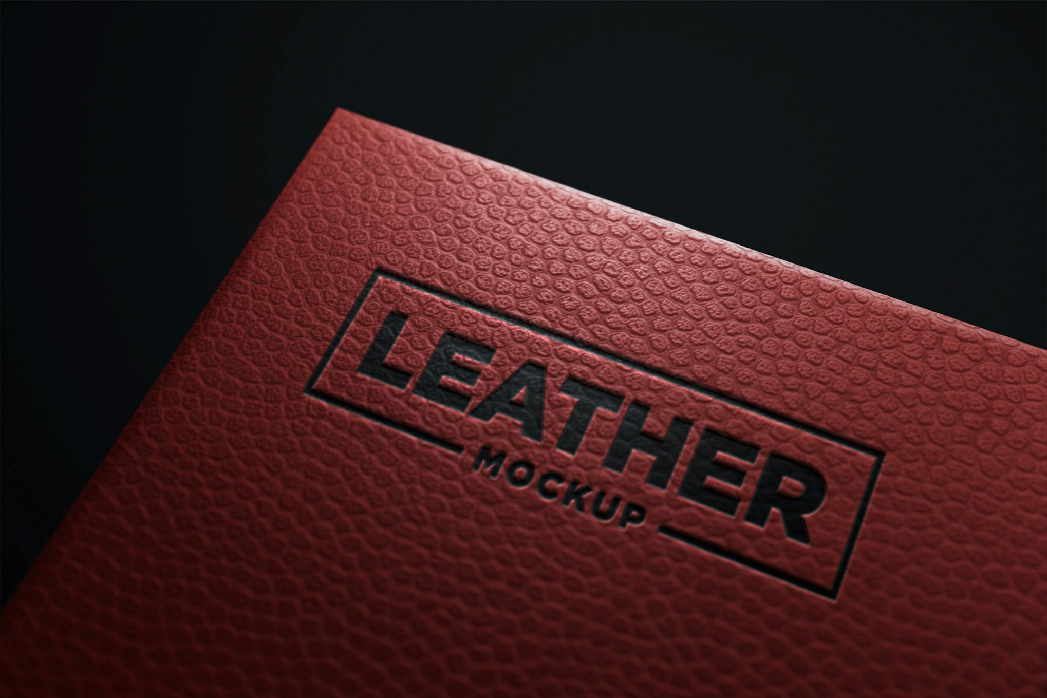 Red Leather Logo Mockup