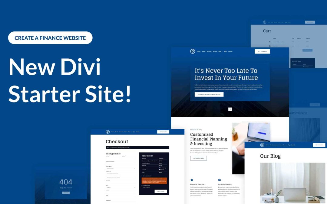 New Divi Starter Site for Finance (Quick Install)