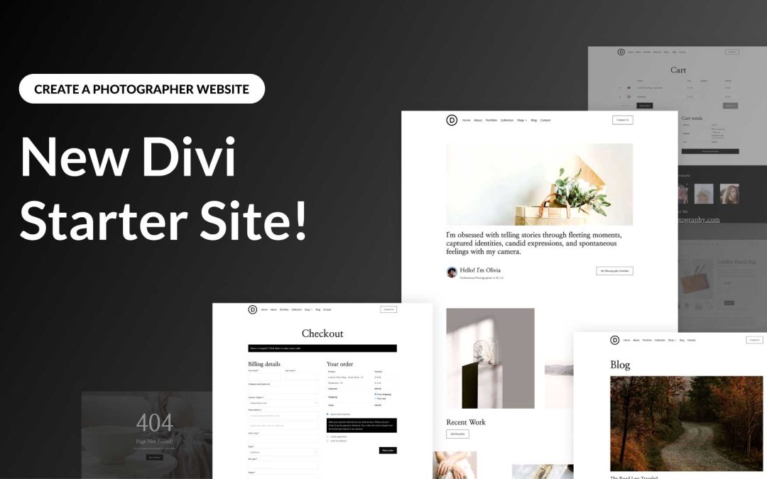 New Divi Starter Site for Photographers (Quick Install)