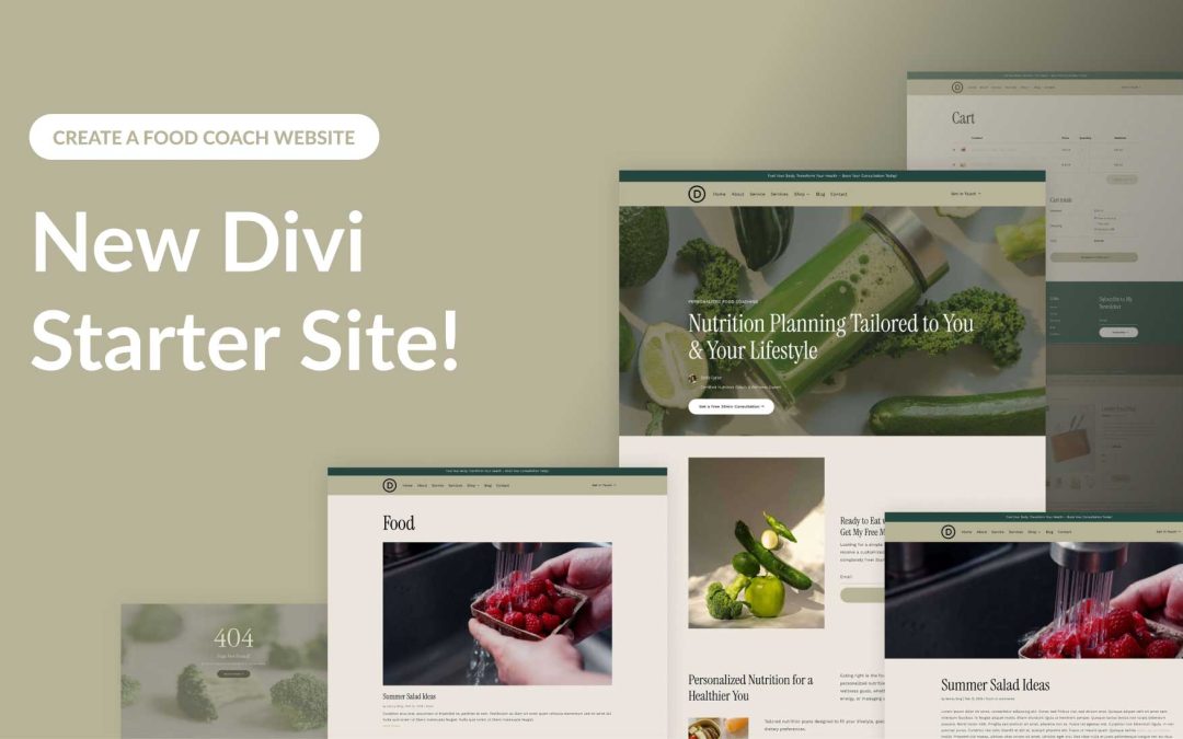 New Food Coach Starter Site for Divi (Quick Install)