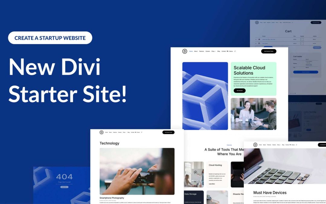 New Startup Starter Site for Divi (Quick Install)