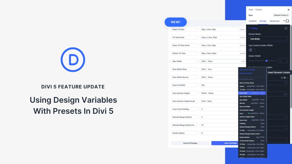 Using Design Variables With Presets In Divi 5