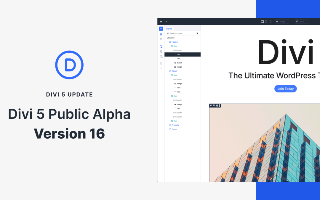 Divi 5 Public Alpha 16: (Features Galore)