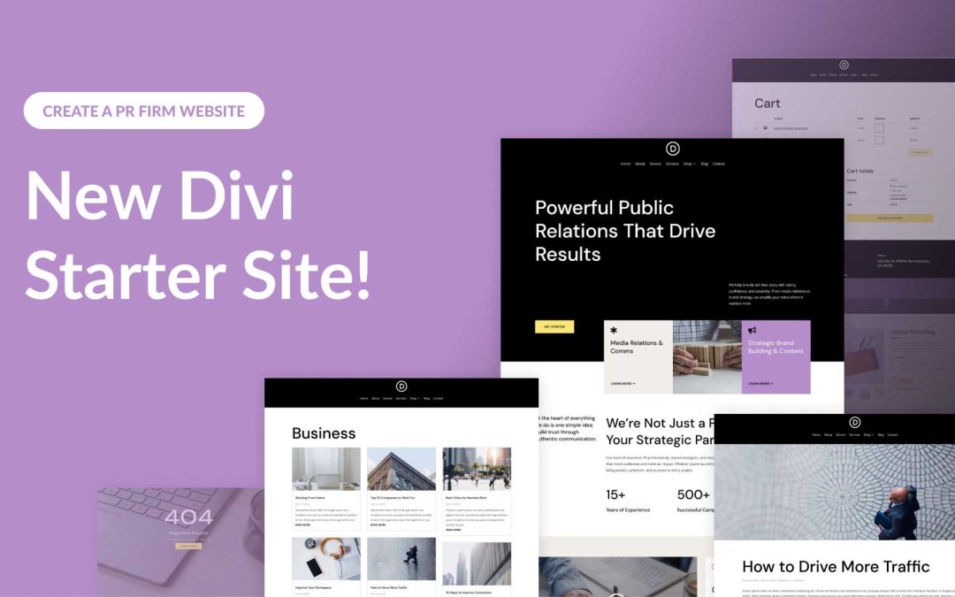 New PR Firm Starter Site for Divi (Quick Install)