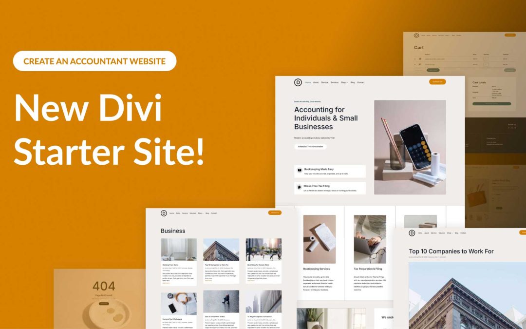 New Accountant Starter Site for Divi (Quick Install)