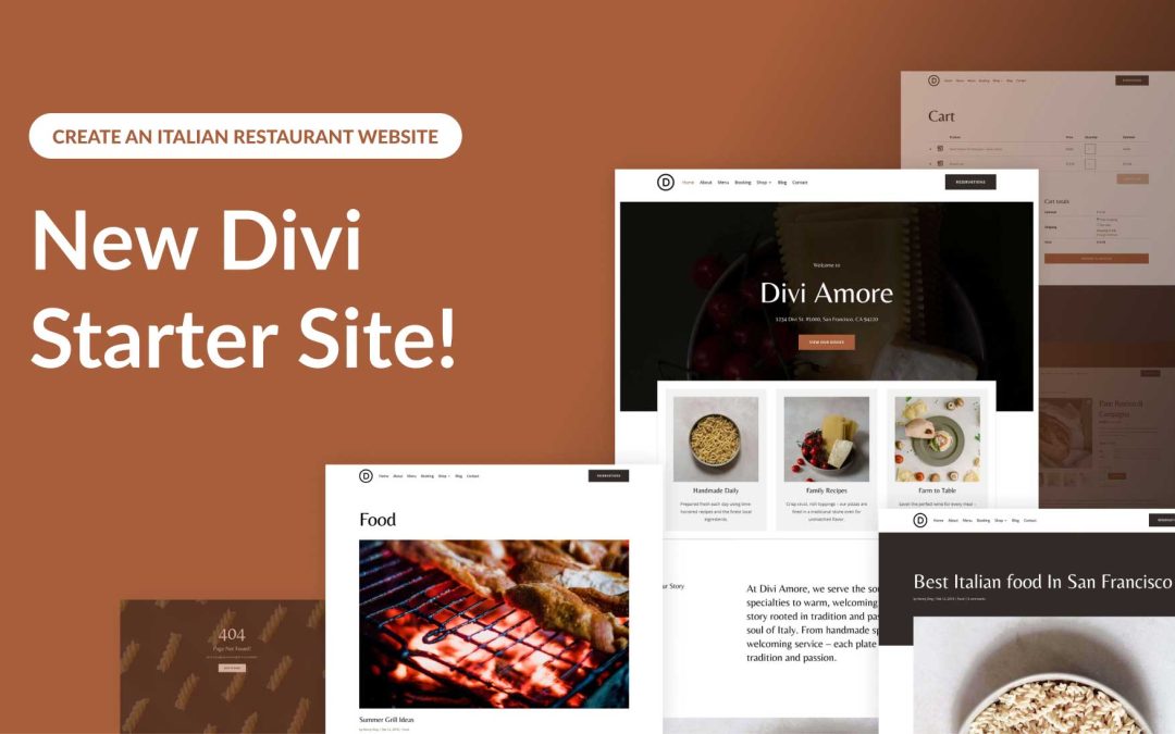 New Italian Restaurant Starter Site for Divi (Quick Install)