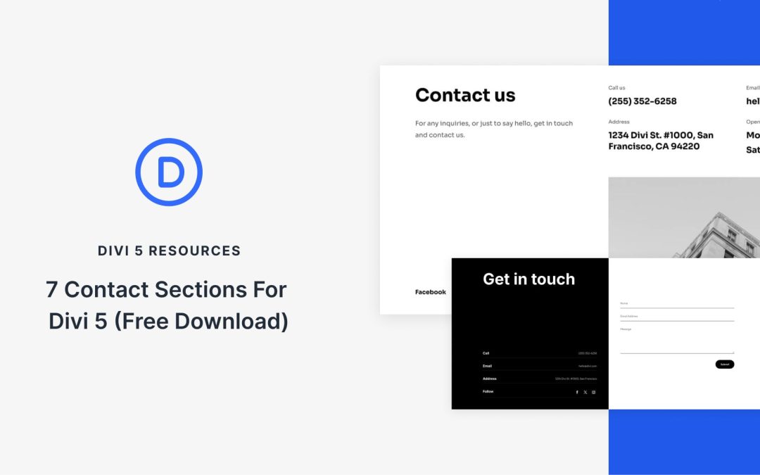 7 Contact Sections For Divi 5 (Free Download)