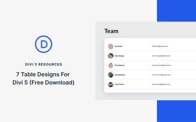 7 Table Designs For Divi 5 (Free Download!)