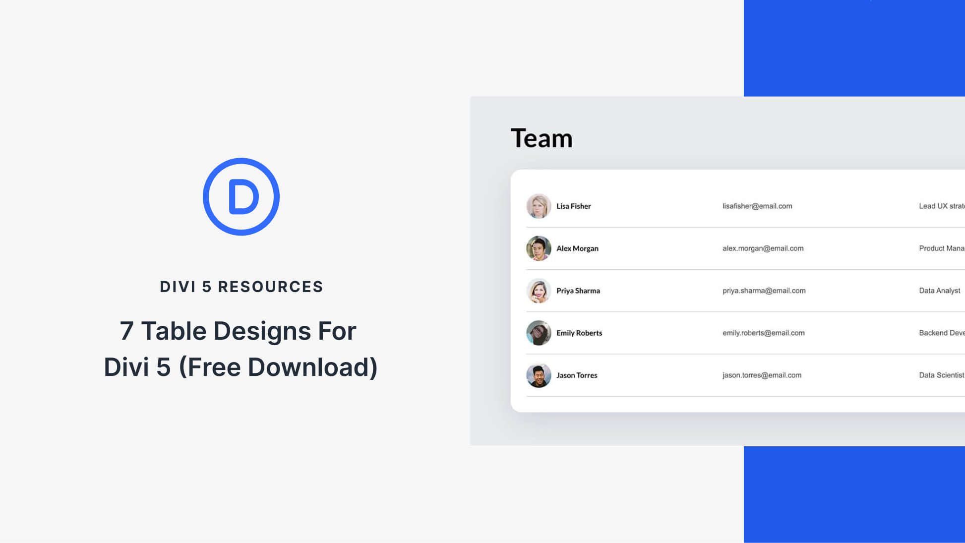 7 Table Designs For Divi 5 (Free Download!) 7 Table Designs For Divi 5 (Free Download!)