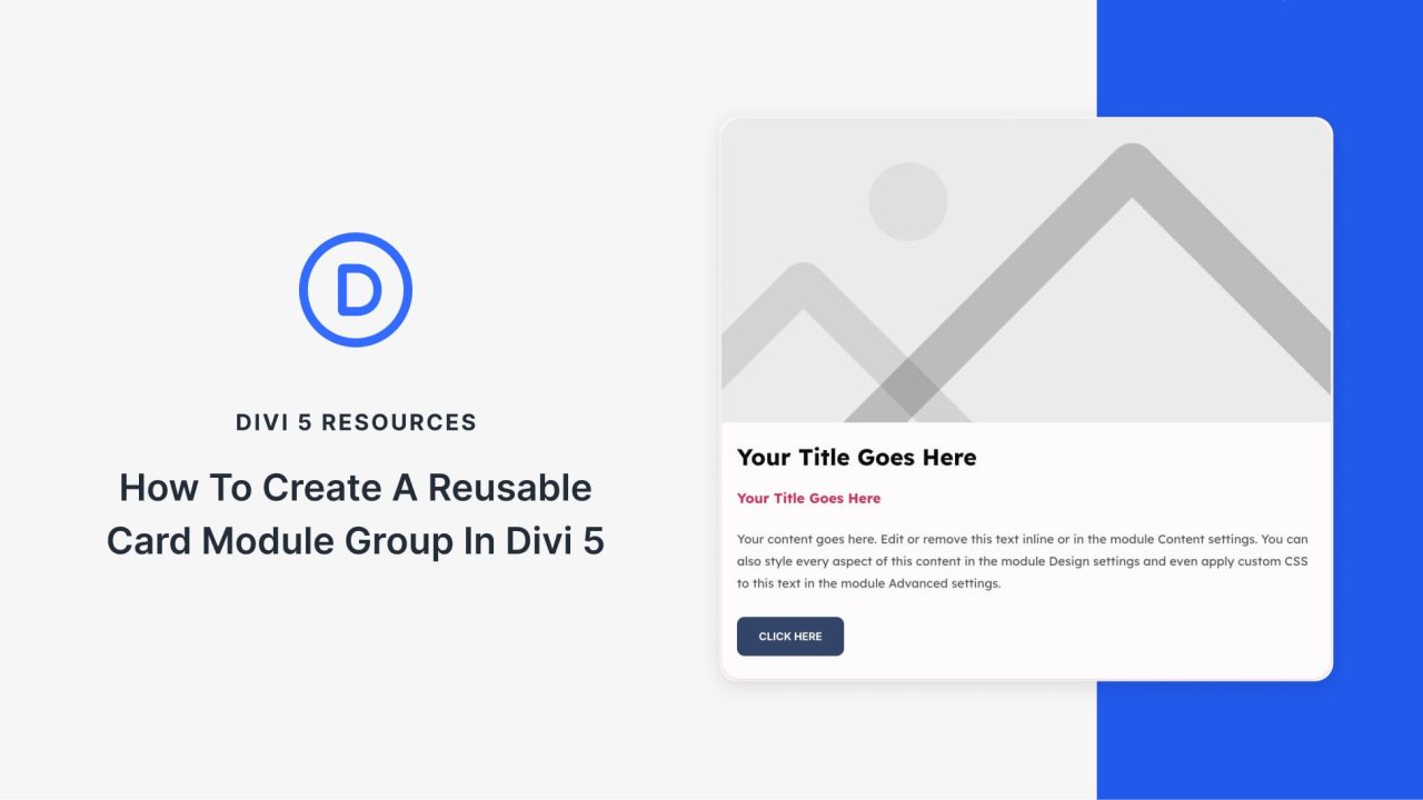 How To Create A Reusable Card Module Group In Divi 5