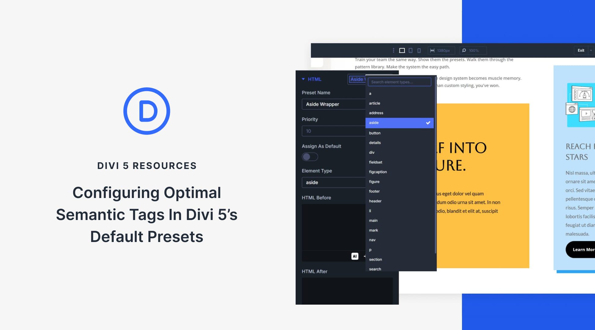 Configuring Optimal Semantic Tags In Divi 5’s Default Presets